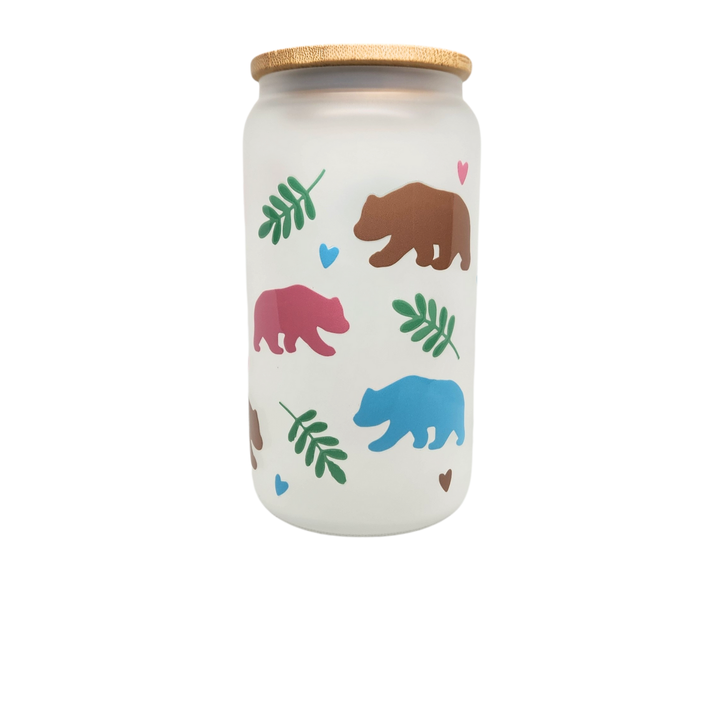 Unique Mama Bear Glass Tumbler with Straw – Perfect Gift for Moms