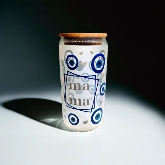 Mama Evil Eye Glass Tumbler: A Symbol of Protection & Love